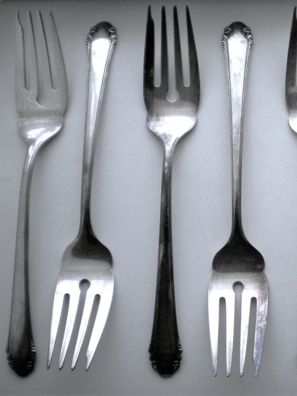 Antique 1937 GORHAM CAVALIER Silverplate Silverware Salad Fork Forks Set Of 8